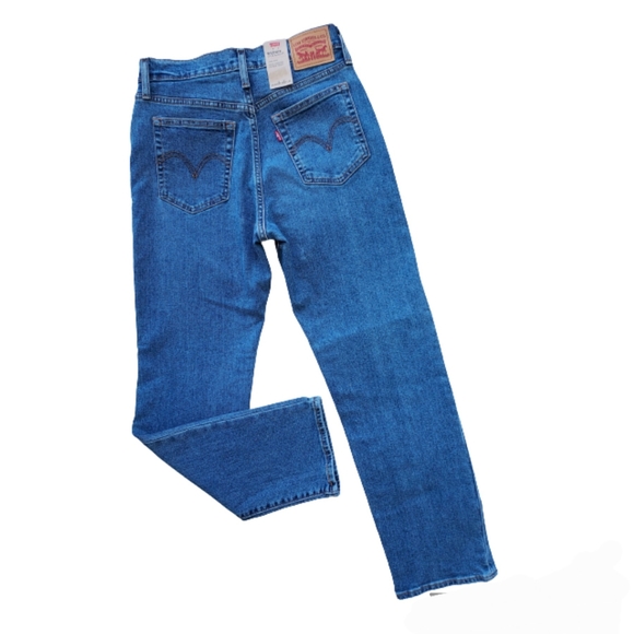 LEVI’S Wedgie Straight Denim Jeans 27 Button Fly Medium Wash High Rise - Picture 4 of 14